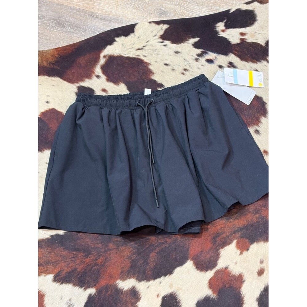 Zella Black Athletic Drawcord Shorts